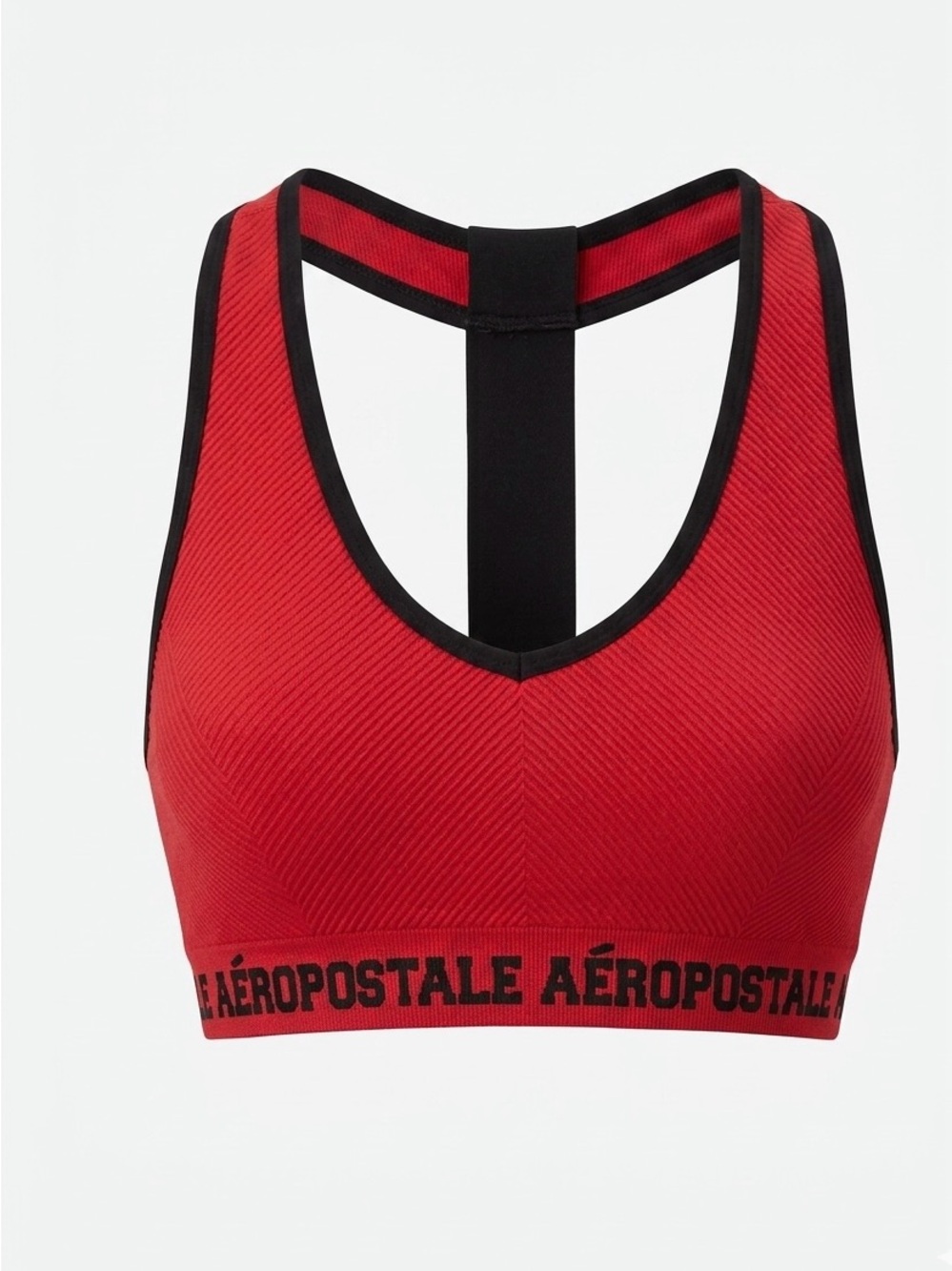 Aeropostale Red Sports Bra with Black Trim and Logo Band